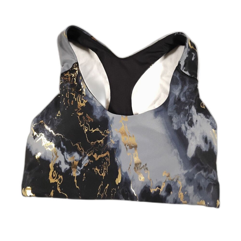 Old Navy Active Powersoft Medium Support Sports Bra Size Small Black Multi